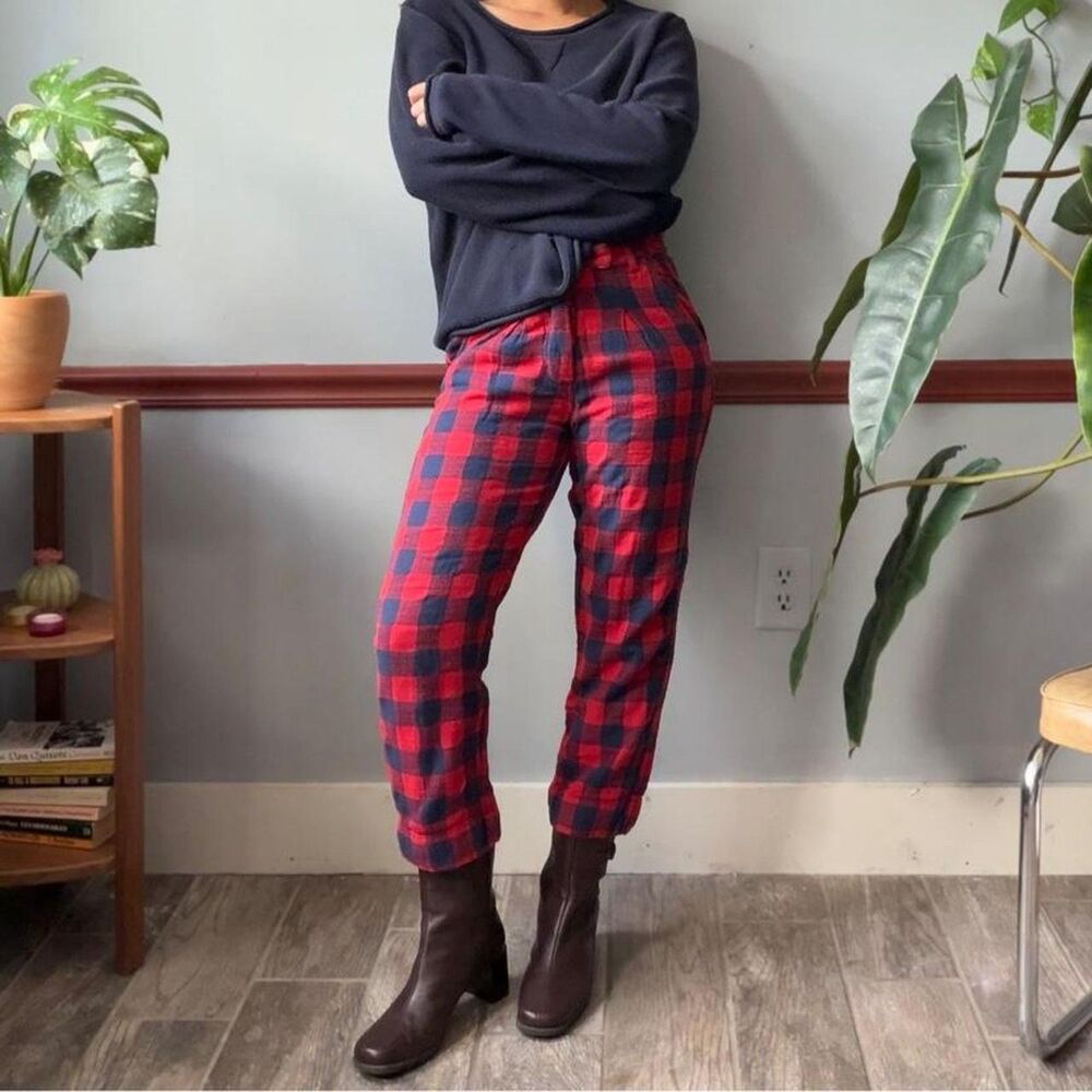 Ace & Jig red and navy plaid pants